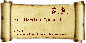 Petrikovich Marcell névjegykártya